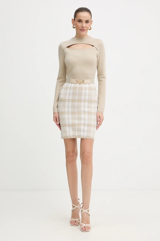 Guess sukienka z domieszką wełny CORALINE W5BK44.Z3JD2 beżowy NC25