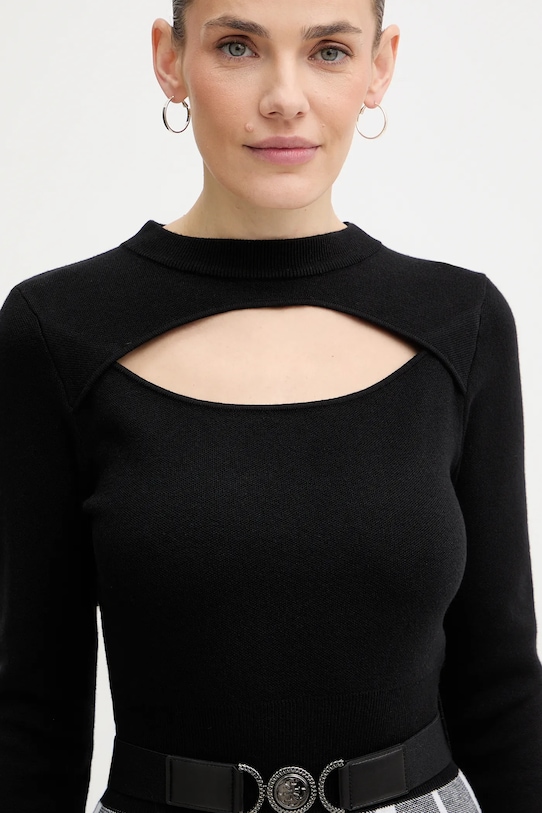 Guess sukienka z domieszką wełny CORALINE czarny W5BK44.Z3JD2