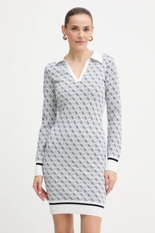 Guess sukienka z domieszką wełny AUBREY długi biały W5BK25.Z3JD2