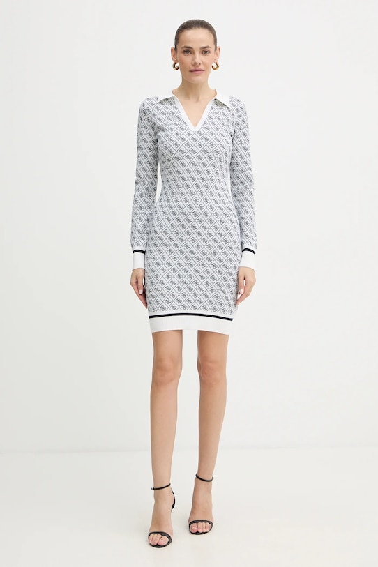 Guess sukienka z domieszką wełny AUBREY W5BK25.Z3JD2 biały NC25