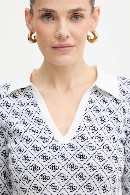 Guess sukienka z domieszką wełny AUBREY biały W5BK25.Z3JD2