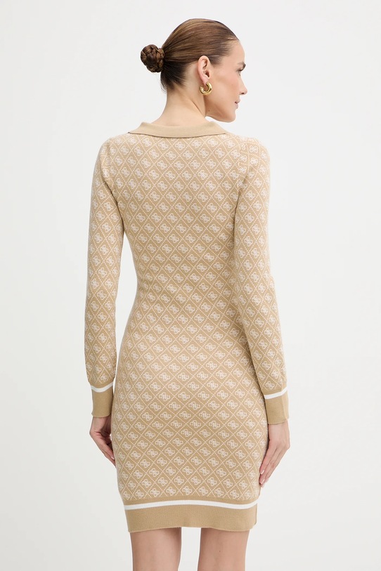 Odzież Guess sukienka z domieszką wełny AUBREY W5BK25.Z3JD2 beżowy