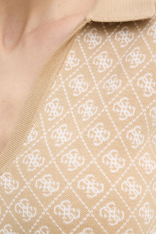 Guess sukienka z domieszką wełny AUBREY W5BK25.Z3JD2 beżowy