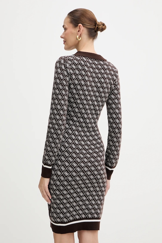 Odzież Guess sukienka z domieszką wełny AUBREY W5BK25.Z3JD2 brązowy