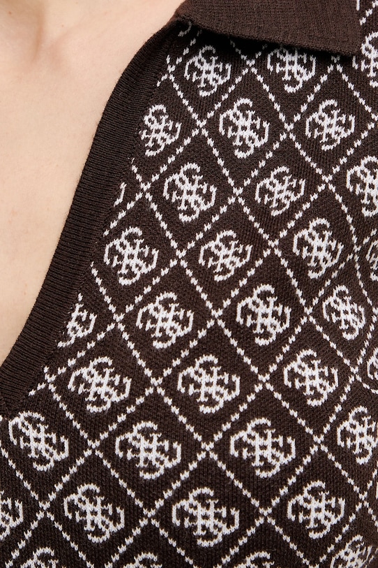 Guess sukienka z domieszką wełny AUBREY W5BK25.Z3JD2 brązowy