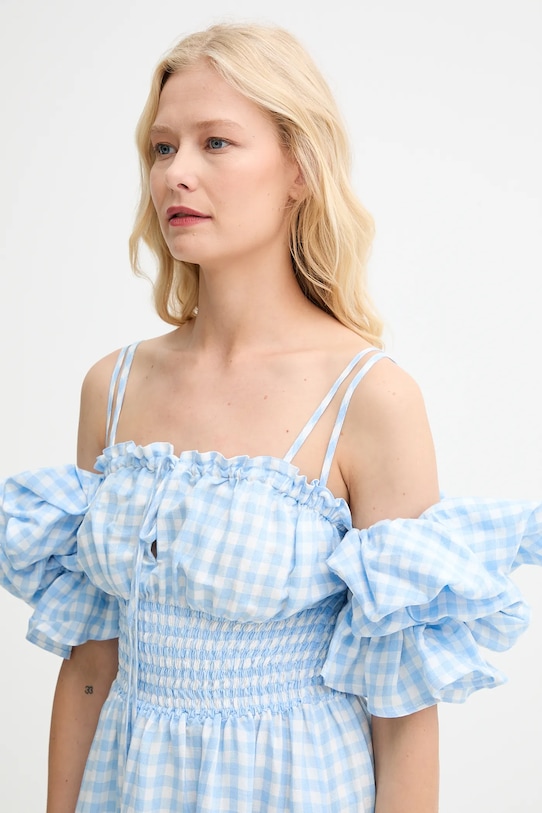 Льняное платье The Sleeper голубой ALDR01G027N