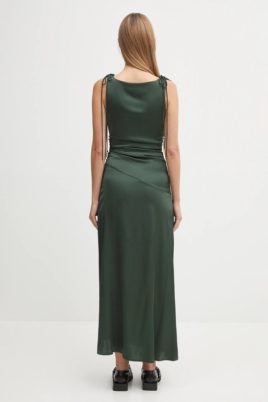 Ρούχα Φόρεμα GANNI Solid Stretch Satin Gathered Long W0739 πράσινο