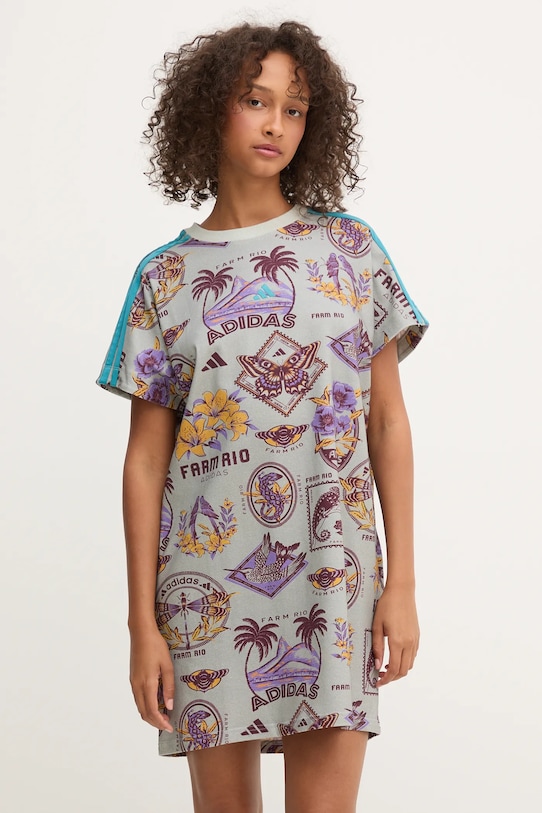 Haljina adidas x Farm Rio casual siva JL7003