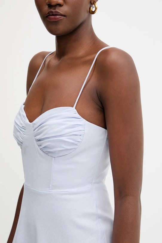 Bardot sukienka lniana 59894DB1 niebieski