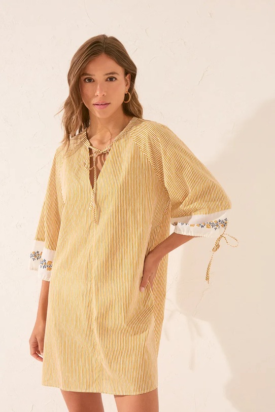 women'secret sukienka bawełniana 4922732 żółty AW25