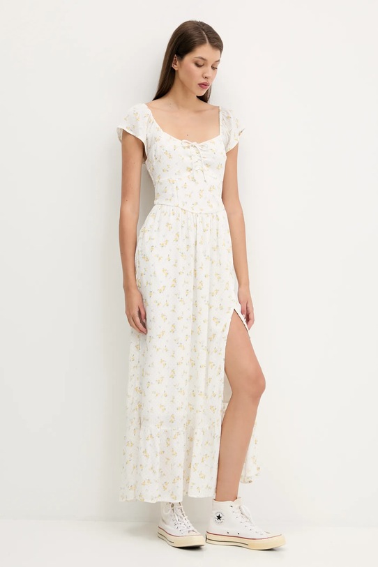 Hollister Co. sukienka KI359.5298.109 biały AW25