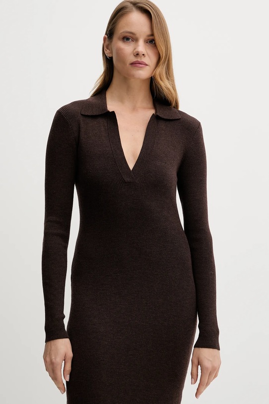 Odzież MC2 Saint Barth sukienka z dodatkiem wełny OCT0001 brązowy