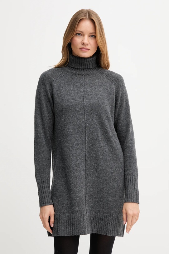 Pepe Jeans sukienka z dodatkiem wełny casual szary PL9537714