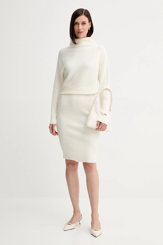 Vlněné šaty Twinset 252LI3QAA béžová AW25