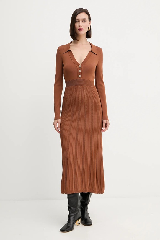 Twinset sukienka casual brązowy 252TP3110