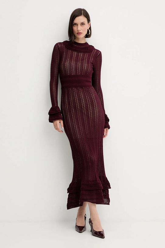 Îmbrăcăminte Twinset rochie 252TP3182 burgundia