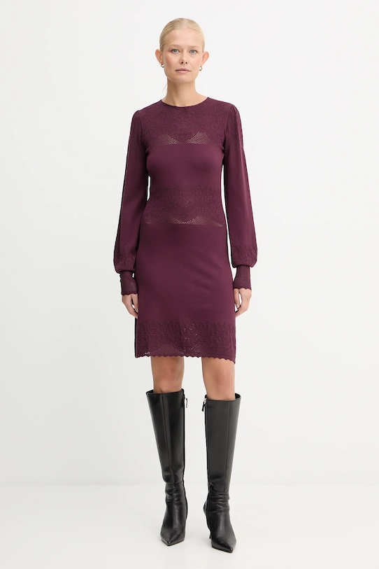 Šaty Twinset mini burgundské 252TP3083