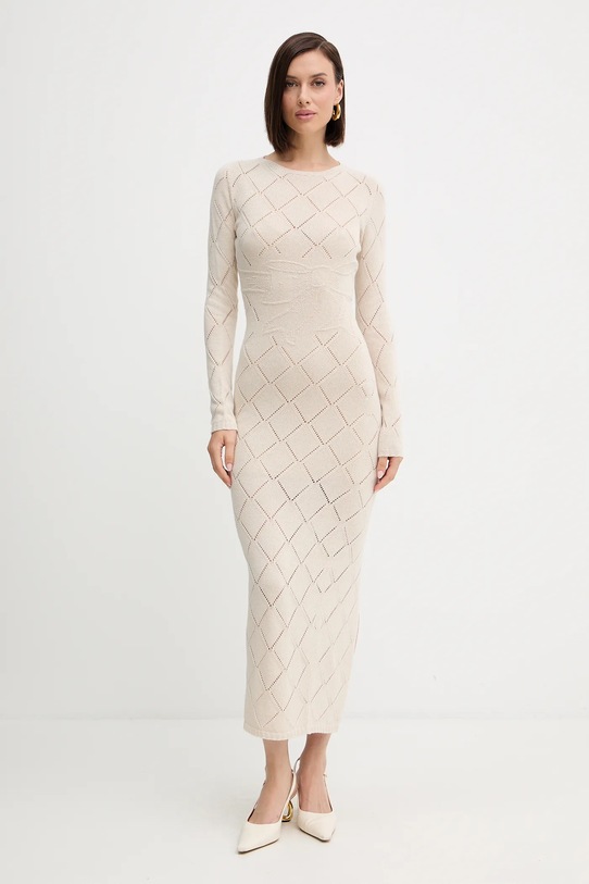 Vlněné šaty Twinset maxi béžová 252TP3470