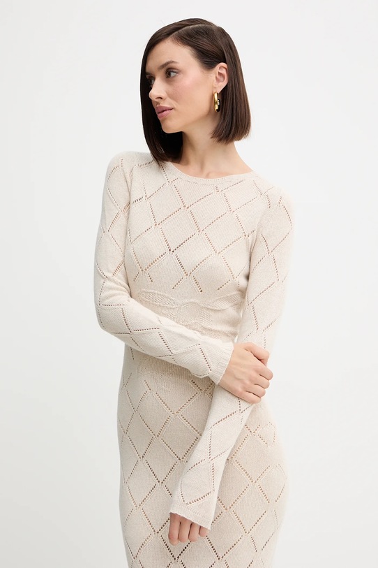 Vlněné šaty Twinset béžová 252TP3470