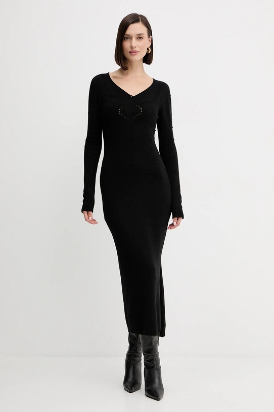 Twinset sukienka z wełną casual czarny 252TP3330