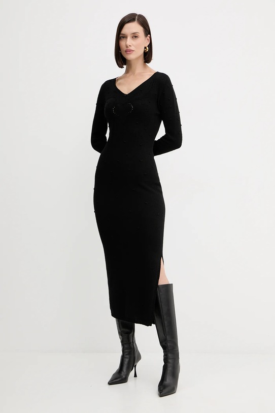 Odzież Twinset sukienka z wełną 252TP3330 czarny