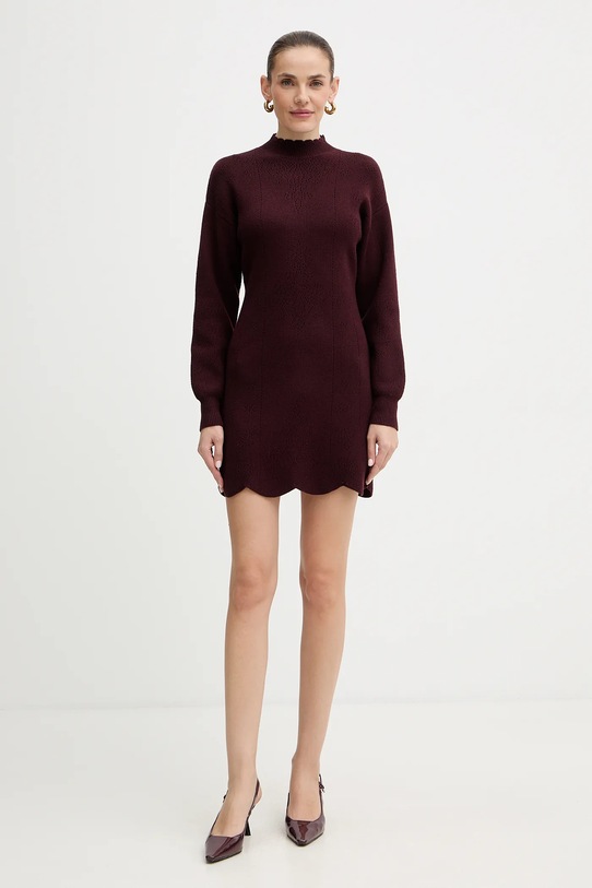 Twinset sukienka z dodatkiem wełny 252TT3216 czerwony AW25