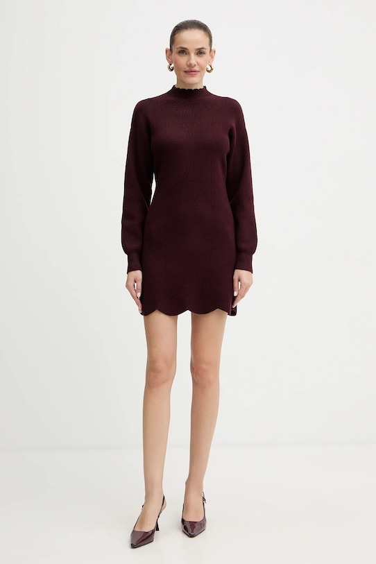 Twinset sukienka z dodatkiem wełny 252TT3216 czerwony AW25