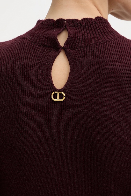 Twinset sukienka z dodatkiem wełny 252TT3216 czerwony