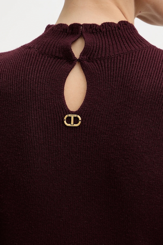 Twinset sukienka z dodatkiem wełny 252TT3216 czerwony