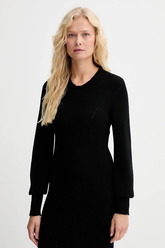 Twinset sukienka z dodatkiem wełny 252TT3343 czarny AW25