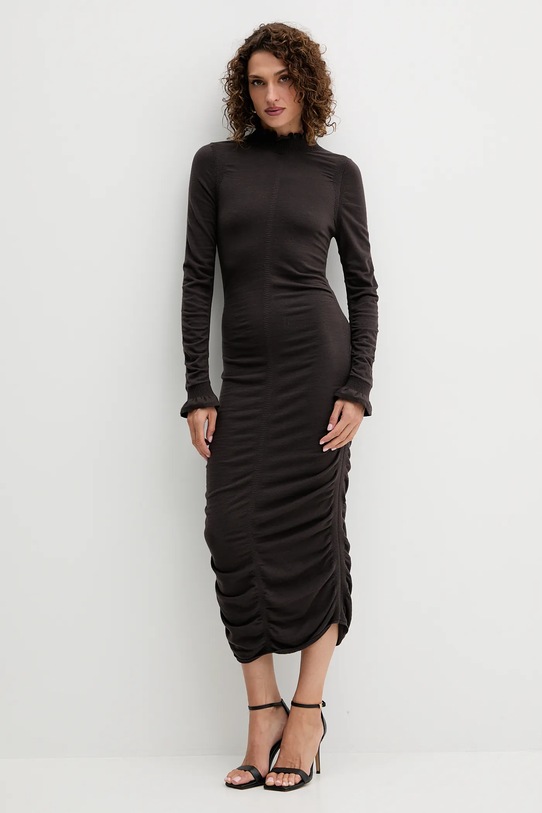 Twinset rochie cu lână 252TT3152 maro AW25