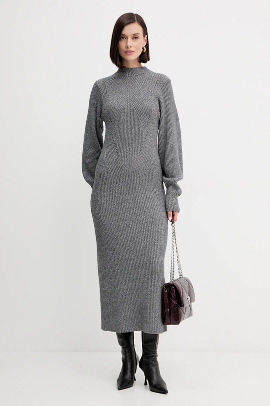 Twinset sukienka z wełną 252TT3460 szary AW25