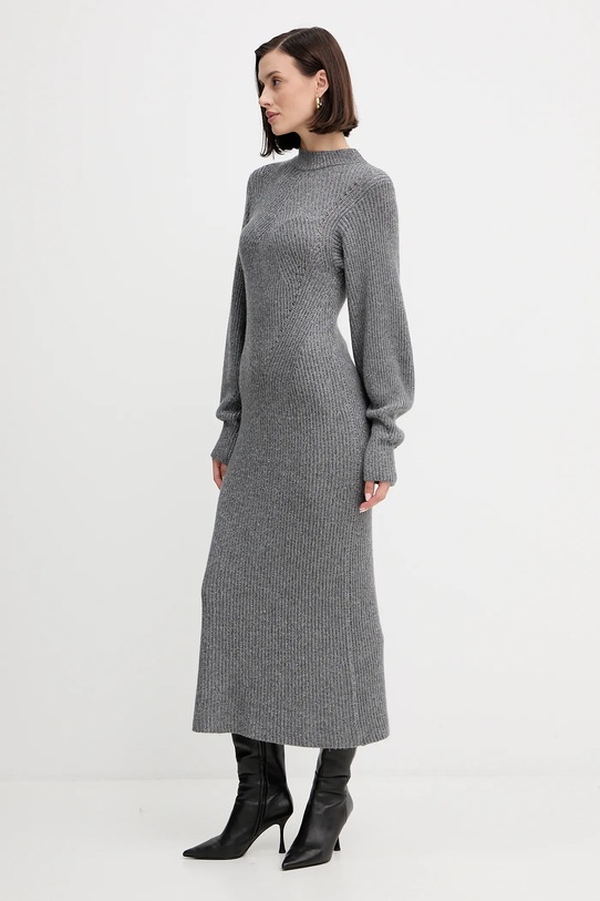 Twinset sukienka z wełną szary 252TT3460