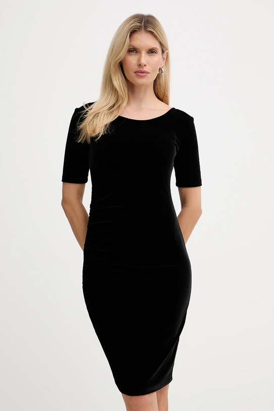 Платье из велюра Armani Exchange короткий чёрный XW001300.AF16147