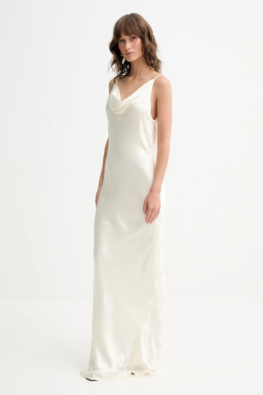 Odzież Rotate sukienka jedwabna 114234857 beżowy