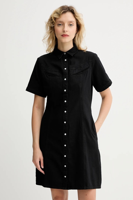 Levi's sukienka jeansowa bawełna czarny 001HR