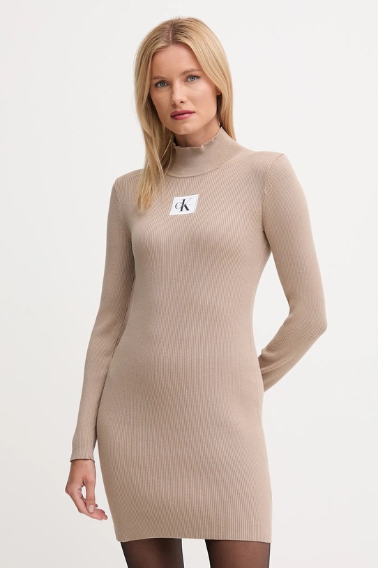 Calvin Klein Jeans sukienka casual beżowy LV047D308G