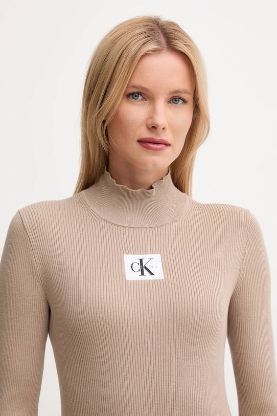 Calvin Klein Jeans sukienka beżowy LV047D308G