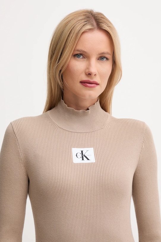 Calvin Klein Jeans sukienka beżowy LV047D308G