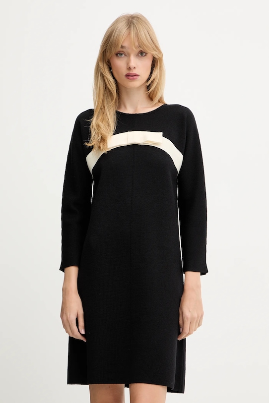 Luisa Spagnoli sukienka wełniana casual czarny 100057