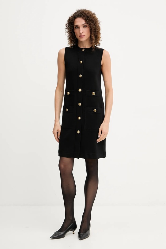 Luisa Spagnoli rochie din lână fixat negru 100065.LS