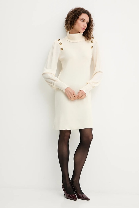 Luisa Spagnoli sukienka wełniana 100056.LS beżowy AW25