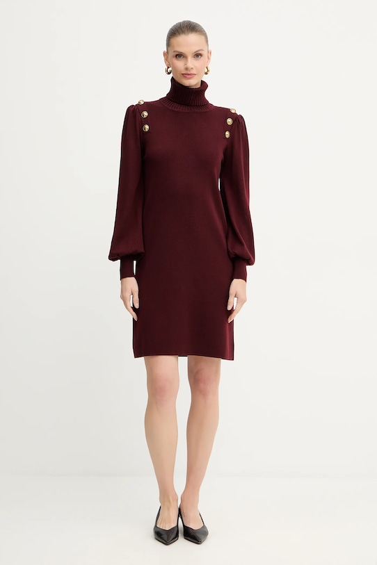 Luisa Spagnoli sukienka wełniana 100056.LS bordowy AW25