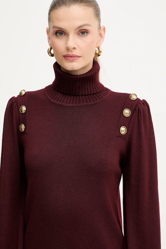 Luisa Spagnoli sukienka wełniana bordowy 100056.LS