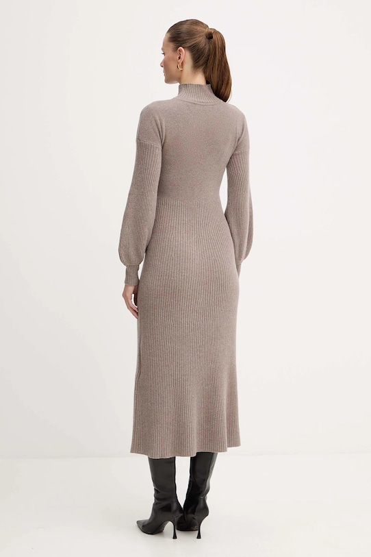 Odzież Luisa Spagnoli sukienka wełniana 100209 brązowy