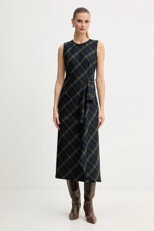 Luisa Spagnoli sukienka z dodatkiem wełny casual granatowy 542289