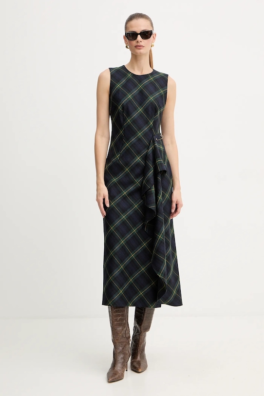 Luisa Spagnoli sukienka z dodatkiem wełny 542289 granatowy AW25