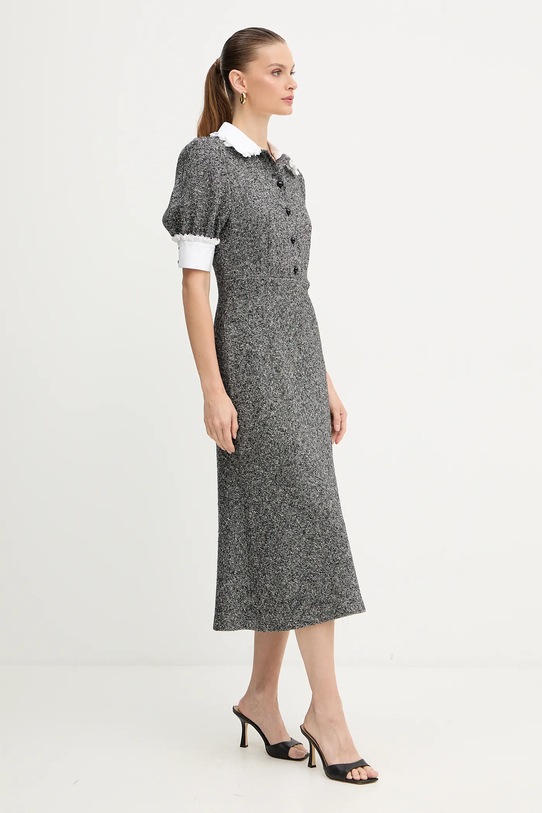 Luisa Spagnoli sukienka z dodatkiem wełny 542276 szary AW25