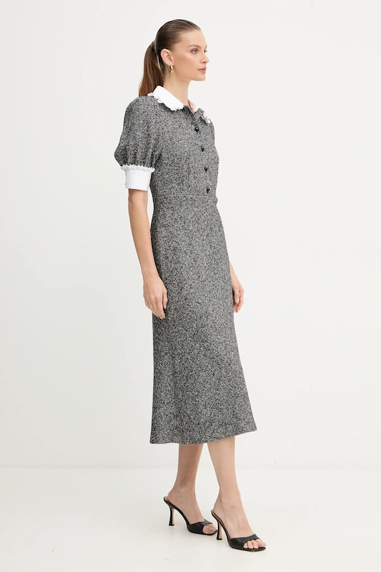 Φόρεμα με προσθήκη μαλλιού Luisa Spagnoli 542276 γκρί AW25