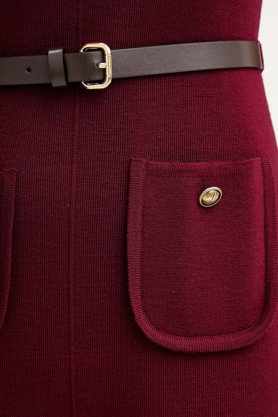Luisa Spagnoli rochie din lână 100242 burgundia